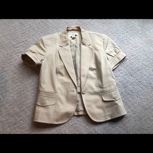 Short sleeve khaki blazer